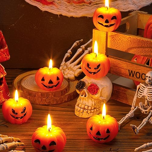 Cute Pumpkin Candle Set for Halloween Decor