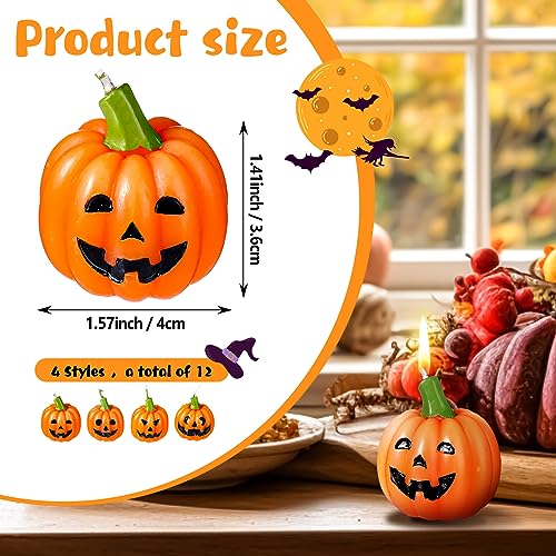 12 Pcs Ghost Face Pumpkin Tea Light Candles