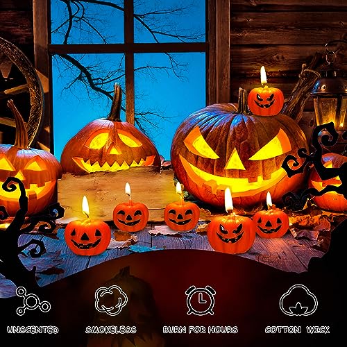 Cute Pumpkin Candle Set for Halloween Decor