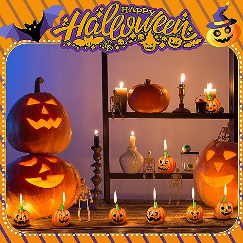 12 Pcs Ghost Face Pumpkin Tea Light Candles