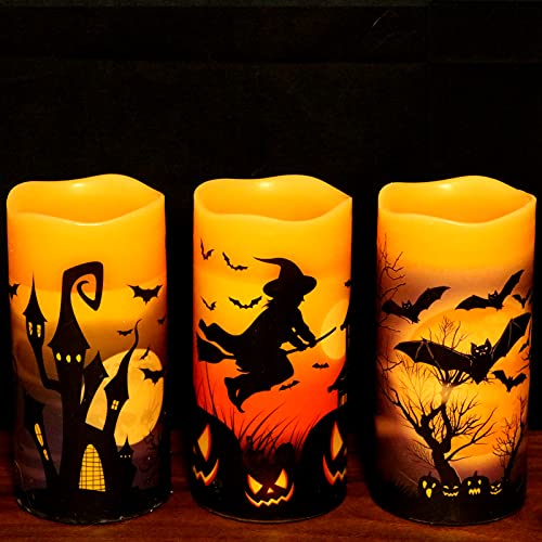 Spooky Flameless LED Candles with Halloween Décor