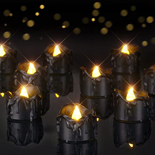 24-Pack Flameless Black Melting Halloween Tea Lights