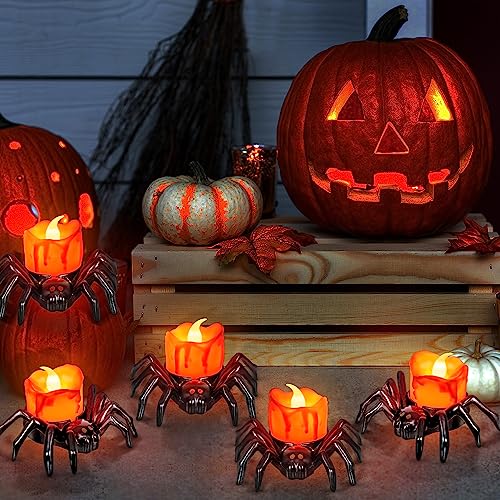 Spooky LED Halloween Tea Light Candles Set