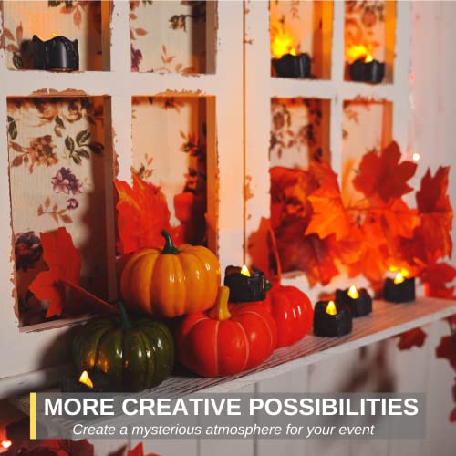 24-Pack Flameless Black Melting Halloween Tea Lights