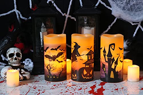 Spooky Flameless LED Candles with Halloween Décor