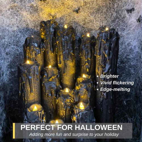24-Pack Flameless Black Melting Halloween Tea Lights