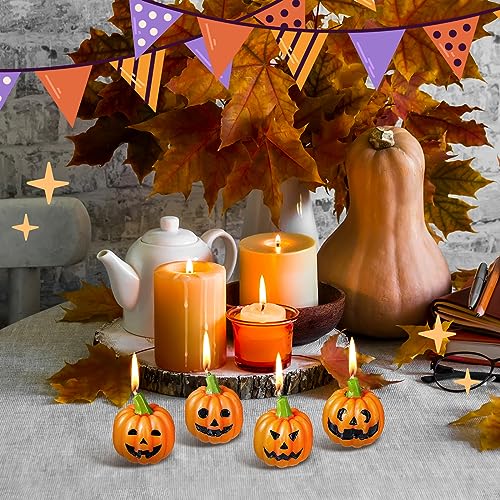 12 Pcs Ghost Face Pumpkin Tea Light Candles