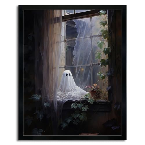 Gothic Ghost Halloween Wall Art Decor 8"x10