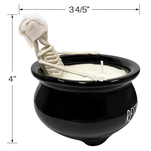 Gothic Cherry Skeleton Candle for Halloween Decor