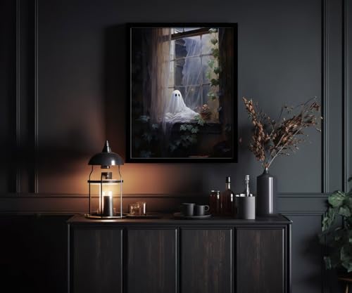 Gothic Ghost Halloween Wall Art Decor 8"x10