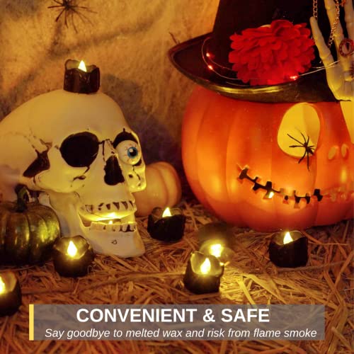 24-Pack Flameless Black Melting Halloween Tea Lights