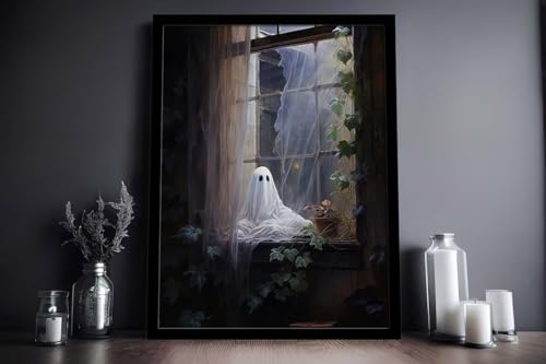 Gothic Ghost Halloween Wall Art Decor 8"x10