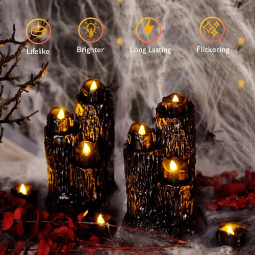 24-Pack Flameless Black Melting Halloween Tea Lights