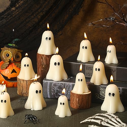 12-Pcs Spooky Ghost Shaped Halloween Candles