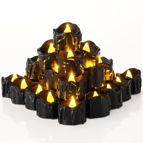 24-Pack Flameless Black Melting Halloween Tea Lights