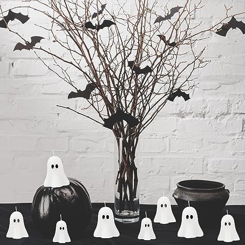 12-Pcs Spooky Ghost Shaped Halloween Candles