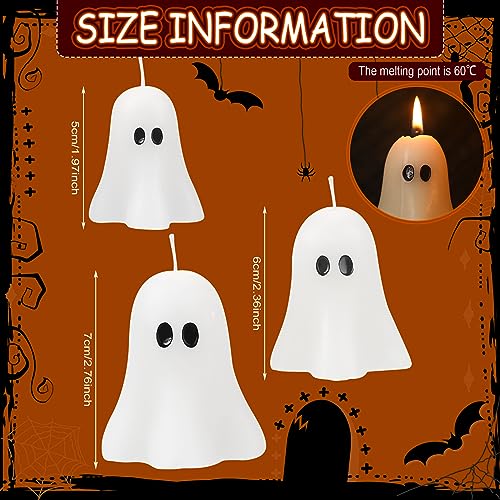 12-Pcs Spooky Ghost Shaped Halloween Candles