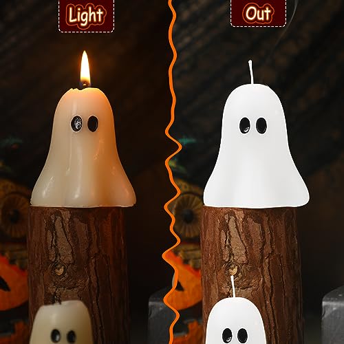 12-Pcs Spooky Ghost Shaped Halloween Candles