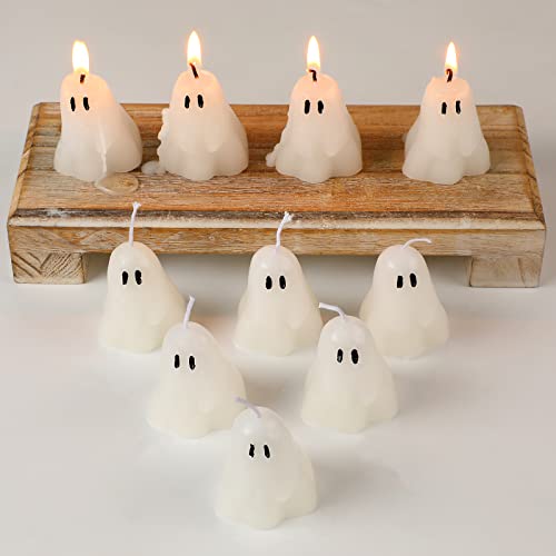 10 Ghost Candles for Halloween Party Decor