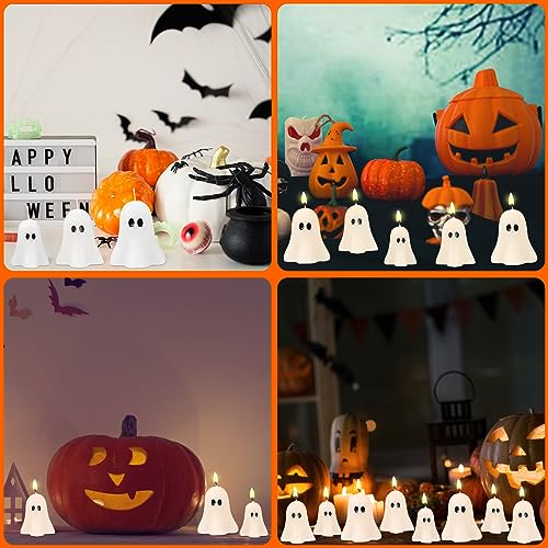 12-Pcs Spooky Ghost Shaped Halloween Candles