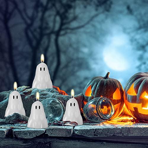 10 Ghost Candles for Halloween Party Decor