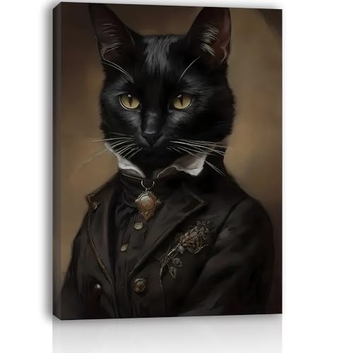 Spooky Gentleman Black Cat Framed Wall Art