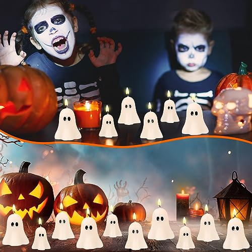12-Pcs Spooky Ghost Shaped Halloween Candles