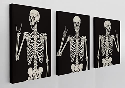 Gothic Skull Rock 'n' Roll Wall Art Set