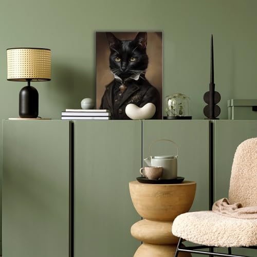 Spooky Gentleman Black Cat Framed Wall Art