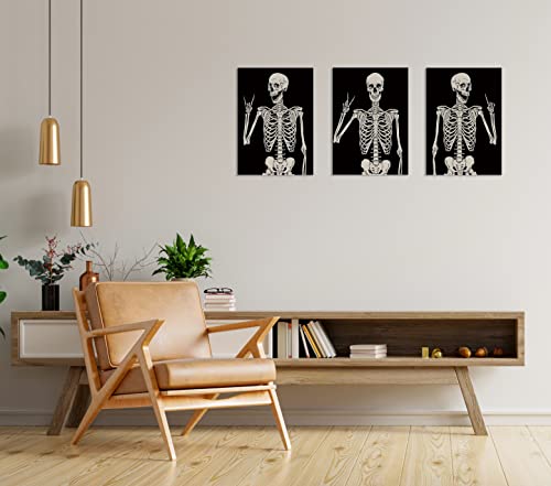 Gothic Skull Rock 'n' Roll Wall Art Set
