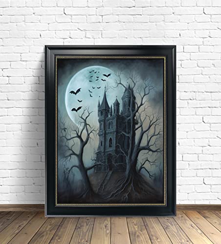 Haunted House Gothic Art Print – 14x11 Inches