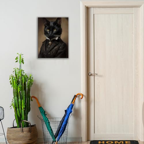 Spooky Gentleman Black Cat Framed Wall Art