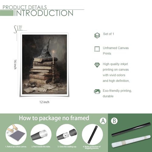 Gothic Vintage Halloween Canvas Wall Art Poster