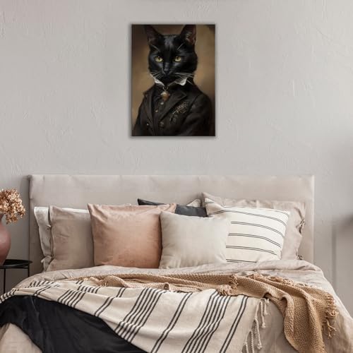 Spooky Gentleman Black Cat Framed Wall Art