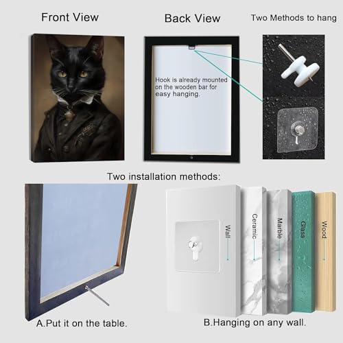 Spooky Gentleman Black Cat Framed Wall Art