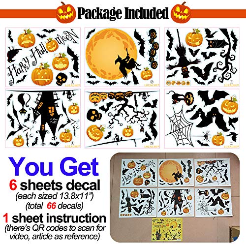 Spooky Halloween Wall Stickers: Witch, Bats & Pumpkin
