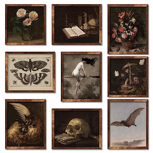 Dark Academia Halloween Wall Art Prints Set