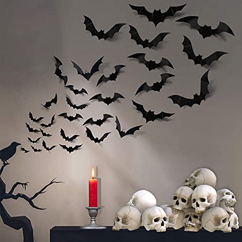 88 Pcs 3D Scary Bat Wall Decorations