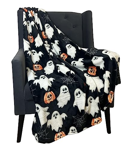 Spooky Jack O'Lanterns Throw Blanket for Halloween