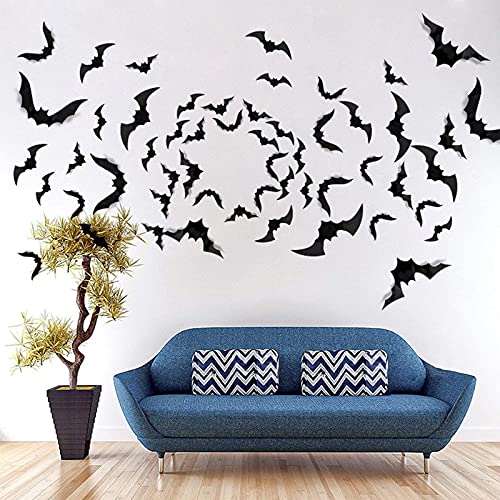 88 Pcs 3D Scary Bat Wall Decorations