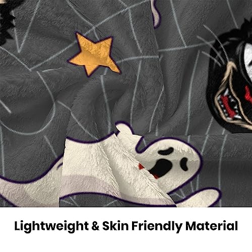 Cozy Pumpkin Fleece Throw Blanket for Halloween