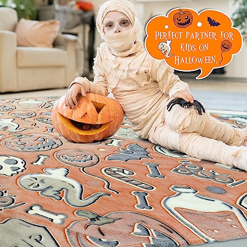 Cozy Pumpkin Plush Halloween Kids' Blanket