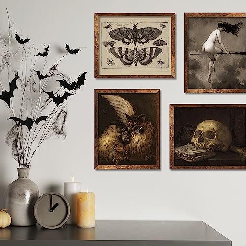 Dark Academia Halloween Wall Art Prints Set