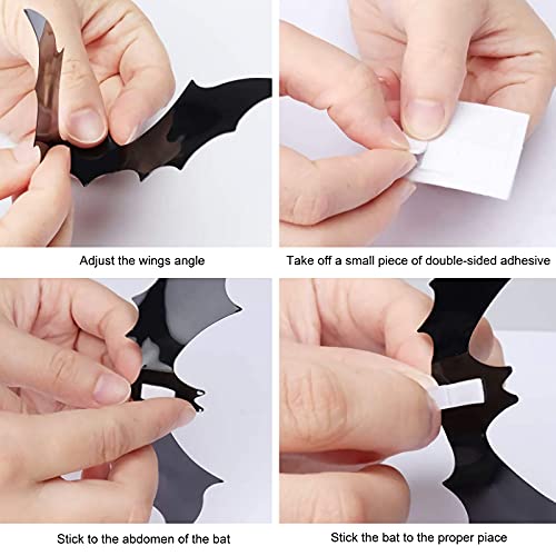 88 Pcs 3D Scary Bat Wall Decorations