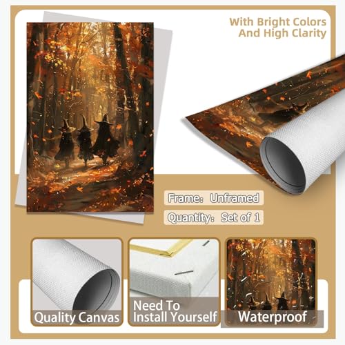 Haunting Witches in Maple Forest Wall Art