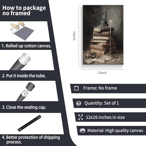 Vintage Witchy Spells Halloween Wall Art Print