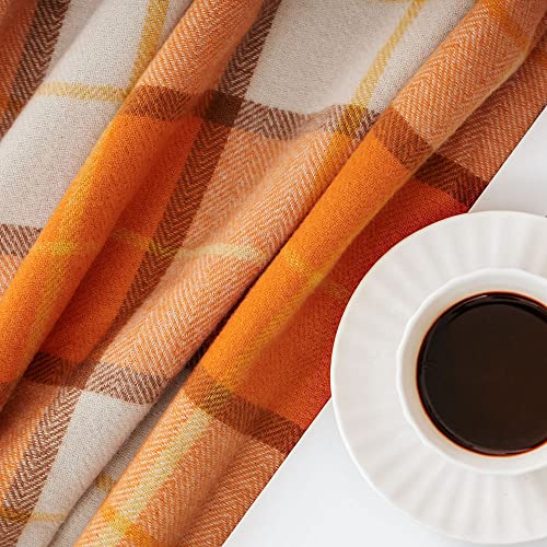 Cozy Orange Plaid Halloween Throw Blanket 50" x 60