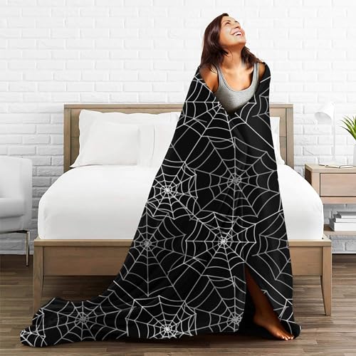 Gothic Spiderweb Flannel Fleece Halloween Blanket