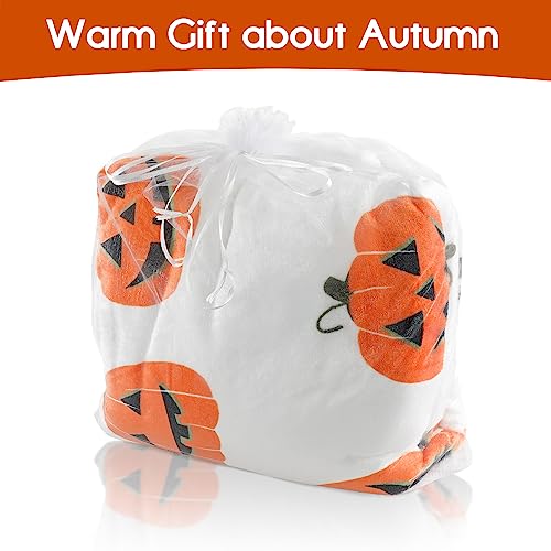 Orange Pumpkin Face Halloween Fleece Blanket 60"x50