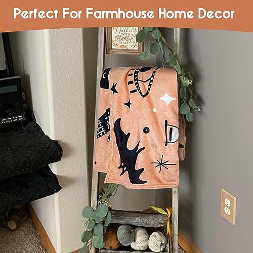 Kawaii Ghost Skeleton Halloween Throw Blanket 60"x50